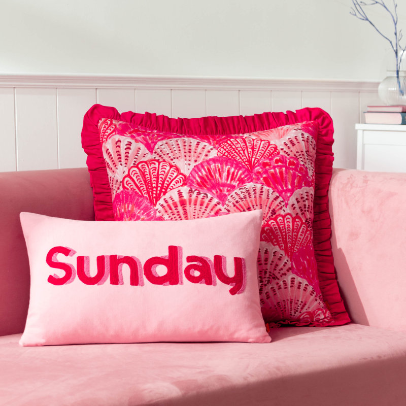 Pink Rectangular Throw Cushion