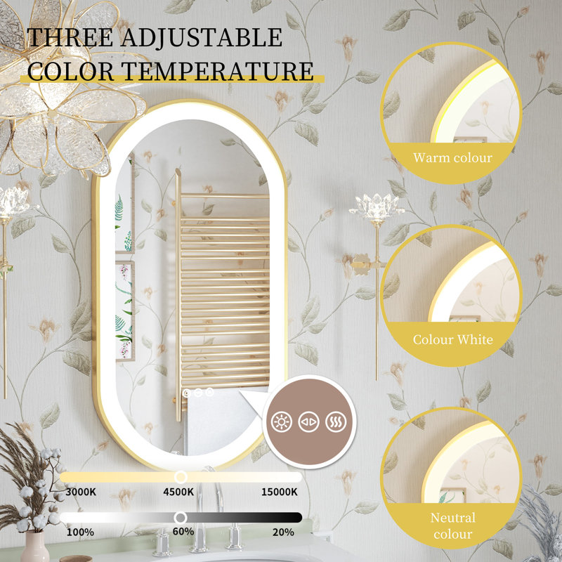 Ashlie Aluminium Oval Wall Mirror, 120cm x 60cm