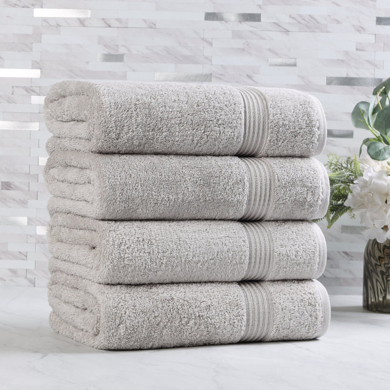 Oleg Heritage Egyptian Cotton Soft Absorbent Luxury Bath Towel, Argent argent