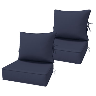 Ensemble de 6,5 po de coussins de remplacement pour l'extérieur, siège / dossier à assise profonde, l 24 po x P 24 po, ensemble de 2