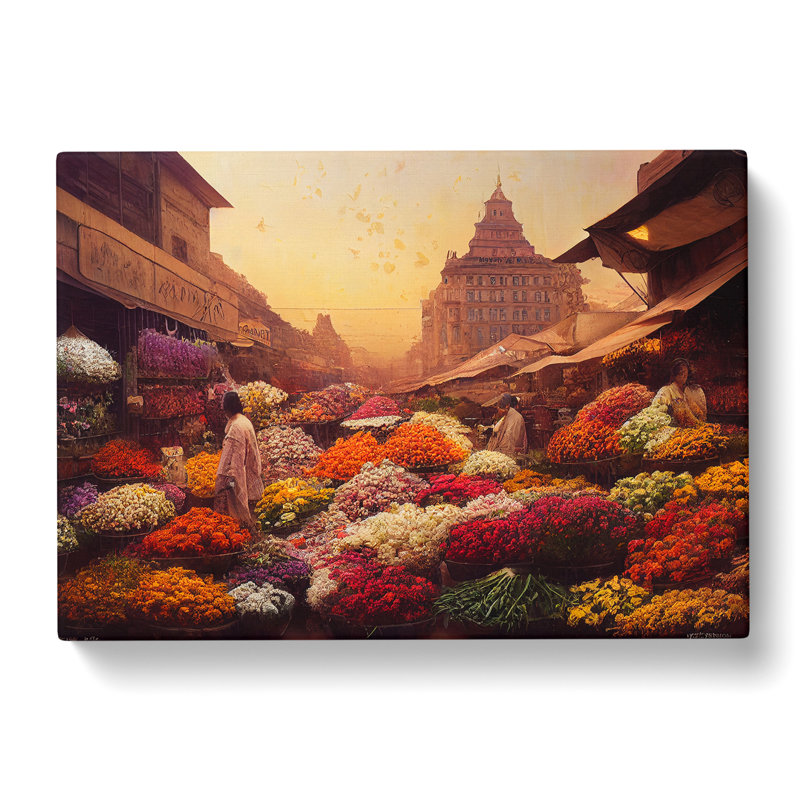 Traditional Flower Market Vol.2 - Wrapped Canvas Print, 35cm H x 50cm W x 3cm D