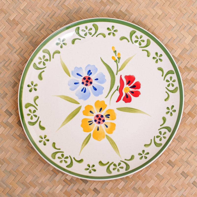 Handmade Earthenware Dinner Plate, White