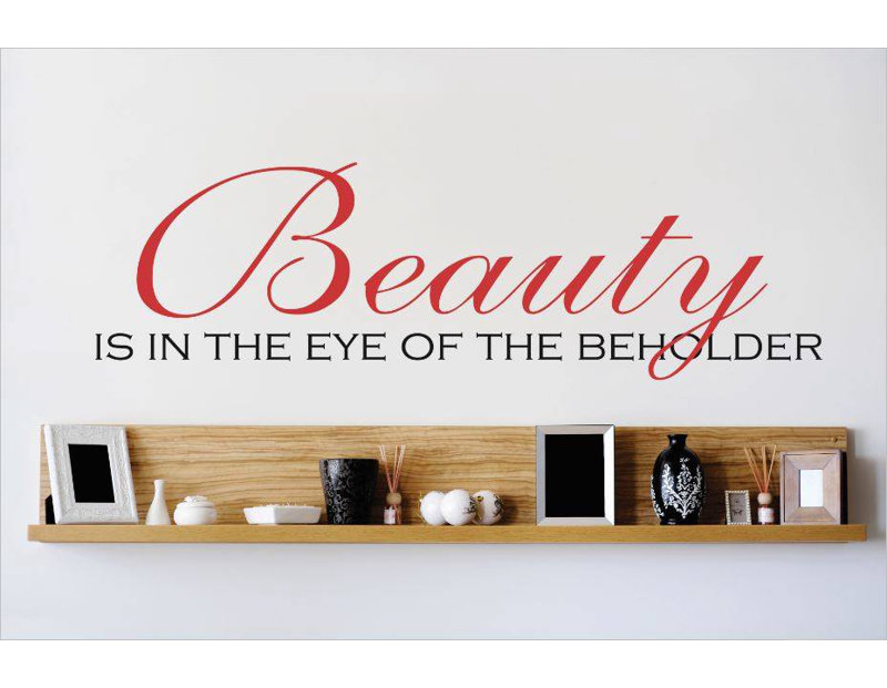 Décalcomanie murale "beauté" dans le regard du tapis, Noir / Rouge, H 6 po x l 20 po x P 0,16 po