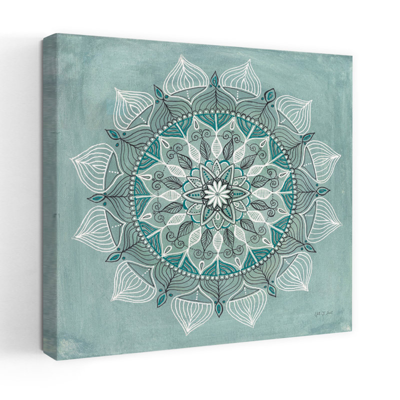 Mandala du désert, art floral vert, H 36 po x l 36 po