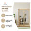 Porte de placard coulissante, porte coulissante en bois massif à conception miroir avec ensemble de rails et guide de plancher, panneau de porte pré-percé à assembler, panneau de fibres à densité moyenne-118138255-118138259