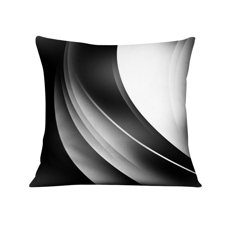 Throw Pillow Cover Only, Noir / blanc rayé 3, H 20 po x l 20 po