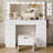 ​​Greyden Makeup Vanity Set with 11 Drawers and Outlets, Dresser with 10X Magnifying Mirror for Bedroom-1381888218