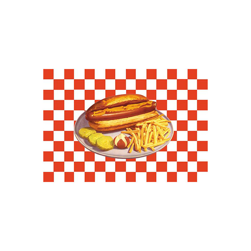 « hot dog », impression, H 28 po x l 42 po x P 1,5 po