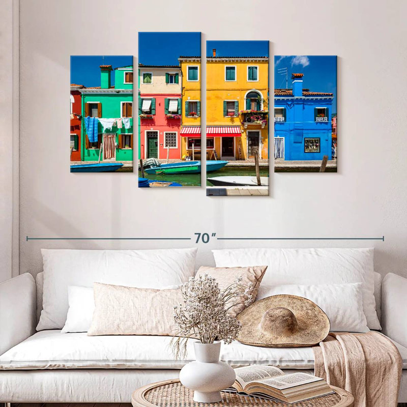 Lilie Burano Island Buildings, 32" H x 52" W