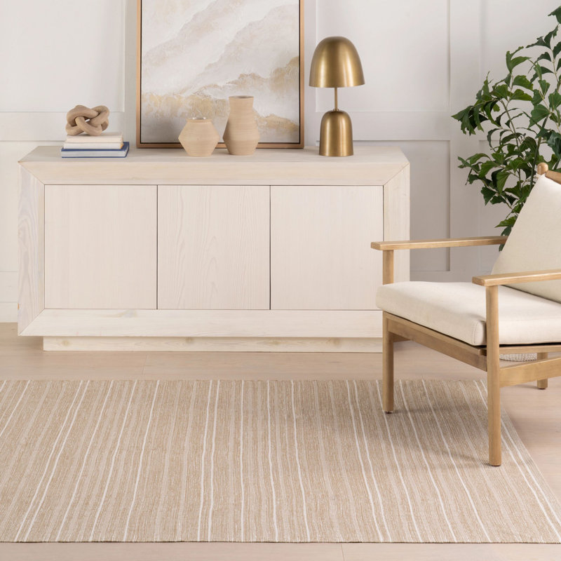 Tapis intérieur / extérieur kaki rayé Skipper, Tapis de couloir 2 pi 6 po x 8 pi