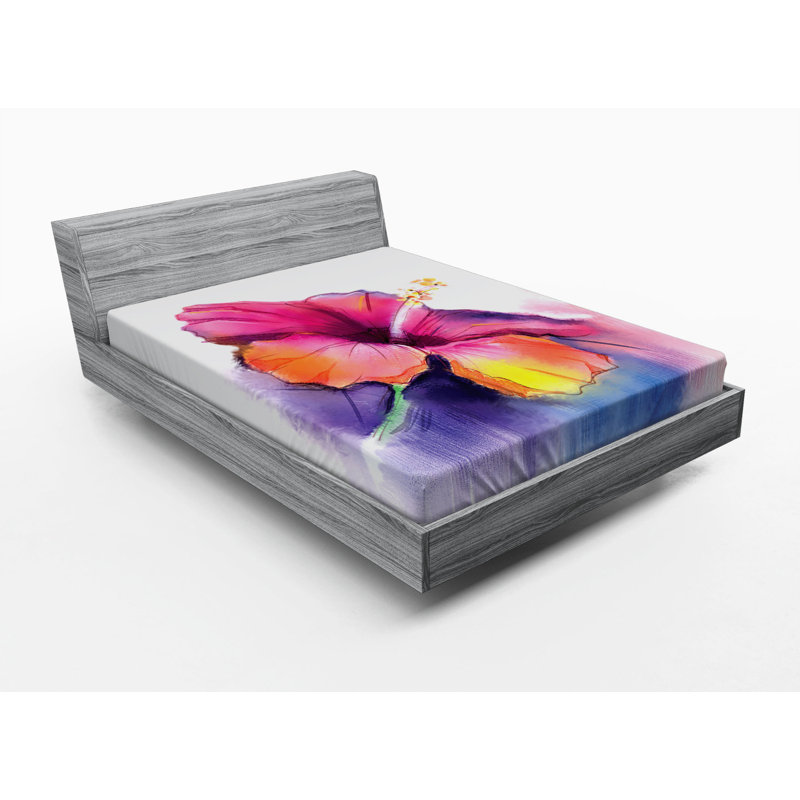 Microfiber Floral Fitted Sheet, Full Fitted Sheet