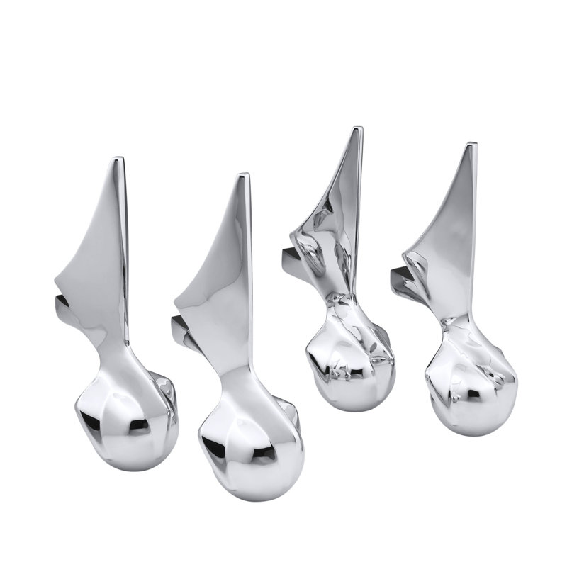 Pattes antiques à billes et à griffes, Chrome poli