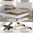 3 Piece Bedroom Set, Upholstered Platform Bed Frame with Adjustable Headboard + 2 Nightstands Set, Linen Fabric Bed with Wooden Slat Support, No Box Spring Needed, Modern Bedroom Furniture Set-124127175-124127173
