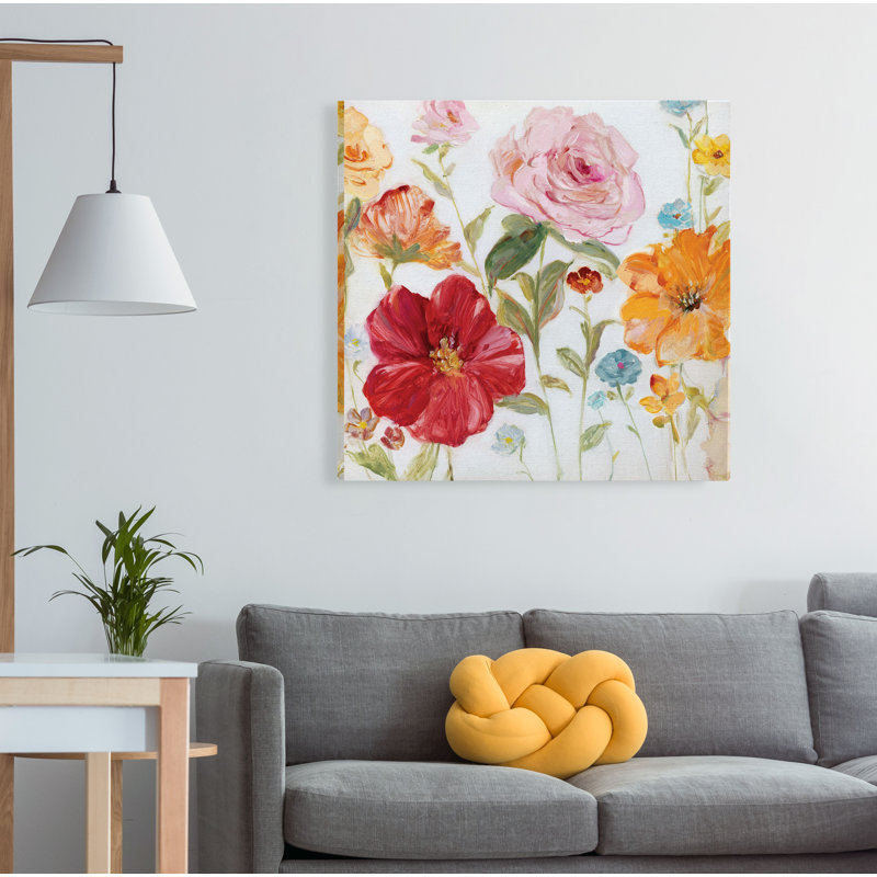 « wildflower fantaisie ii », peinture sur toile tendue, H 10 po x l 10 po x P 1,5 po