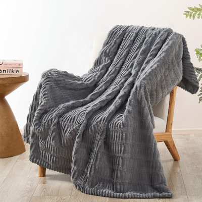 Shaggy Wavy Faux Fur Throw
