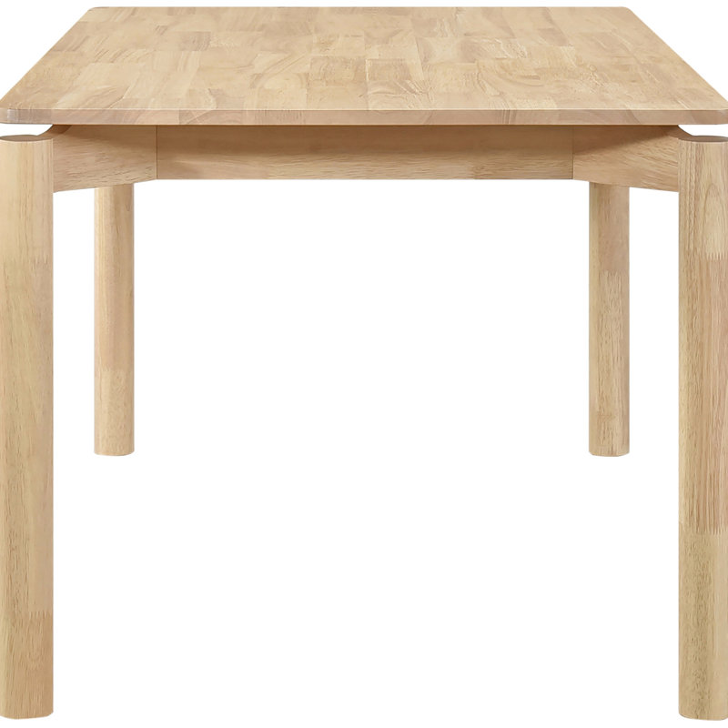 Table de salle à manger rectangulaire blanche en bois d'hévéa blanc, 59 po, pour salle de bain intime, 4 places, point focal moderne