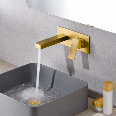 Robinet de lavabo de salle de bain, robinet de lavabo mural à un trou