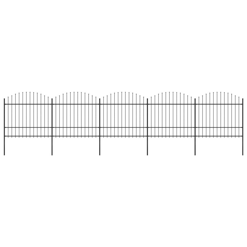 Fihria 68.9cm H x 890cm W Black Metal Fence Panels