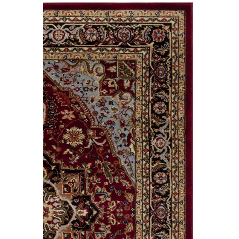 Tapis oriental ivoire / rouge Klose, Carré 5 pi 3 po, Red