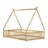 Tent-Shaped Floor Bed,Teepee Bed With Guardrails,Slats-1787212387