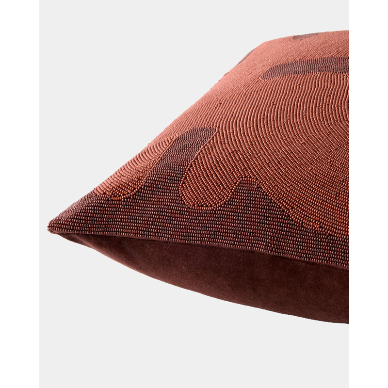 Carthago Beaded Square Pillow Cover & Insert, Rust/Key