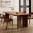 Nut-brown Rectangular Solid Wood Dining Table-1968567780