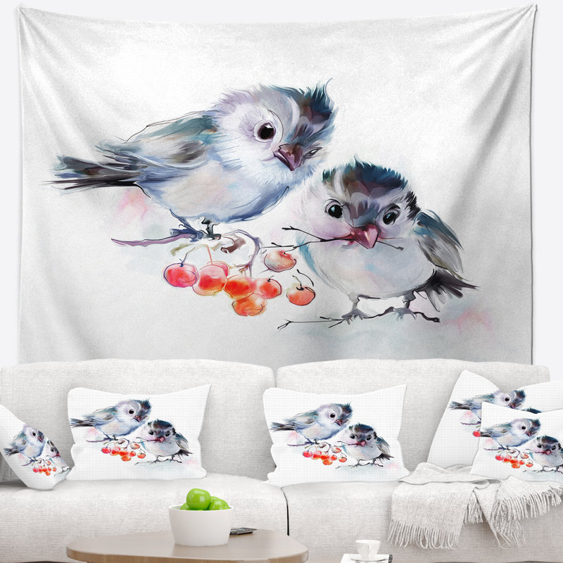 Tapisserie d’animaux en polyester sur branche avec accessoires suspendus inclus, H 50 po x l 60 po