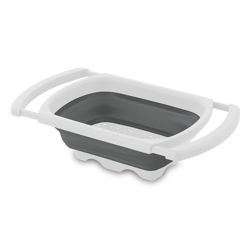 Passoire pliable au-dessus de l'évier (blanc / gris)