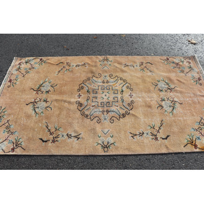 Vintage Turkish Oushak Area Rug in Orange for Decorative Home and Living Room Accent