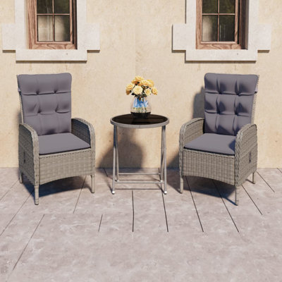 Dure 2 - Person Patio Dining Set Round Table with Cushions Included