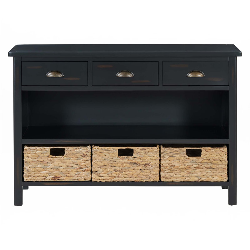 Console rétro avec 3 tiroirs de rangement, Espresso