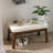 Faux Leather Upholstered Solid Wood Ottoman Waterfall Entryway Bedroom Bench