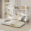 Lit superposé robuste au-dessus d'un lit simple / l / blanc-1874649976