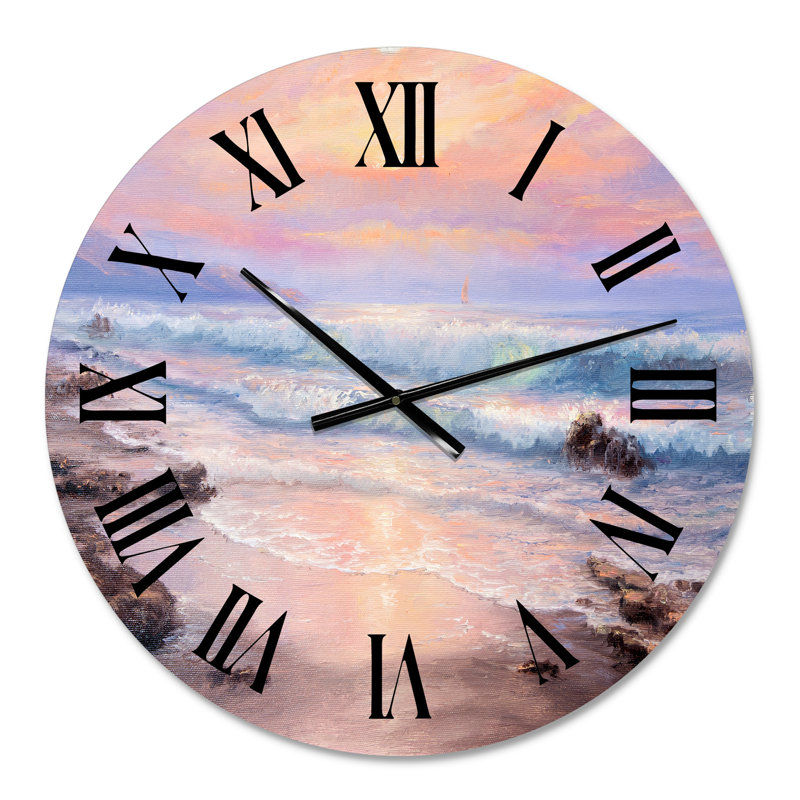 Horloge murale nautique et côtière pastel, Petit