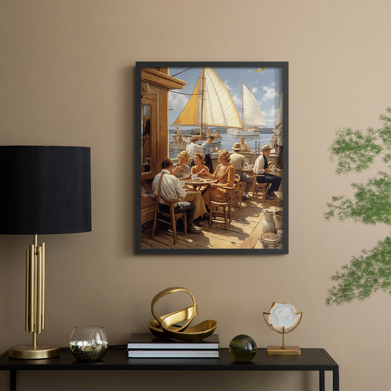 Série NAUTICAL DCxxv - reproduction encadrée de qualité supérieure - prête à être accrochée - aucun clou requis, Noir