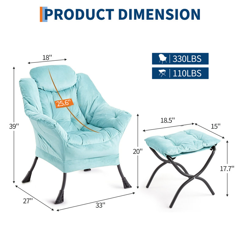 Fauteuil relax en velours avec accoudoirs et poche latérale, fauteuil confortable une place avec dossier capitonné, structure métallique robuste, fauteuil d'appoint pour salon, chambre, coin lecture, bureau