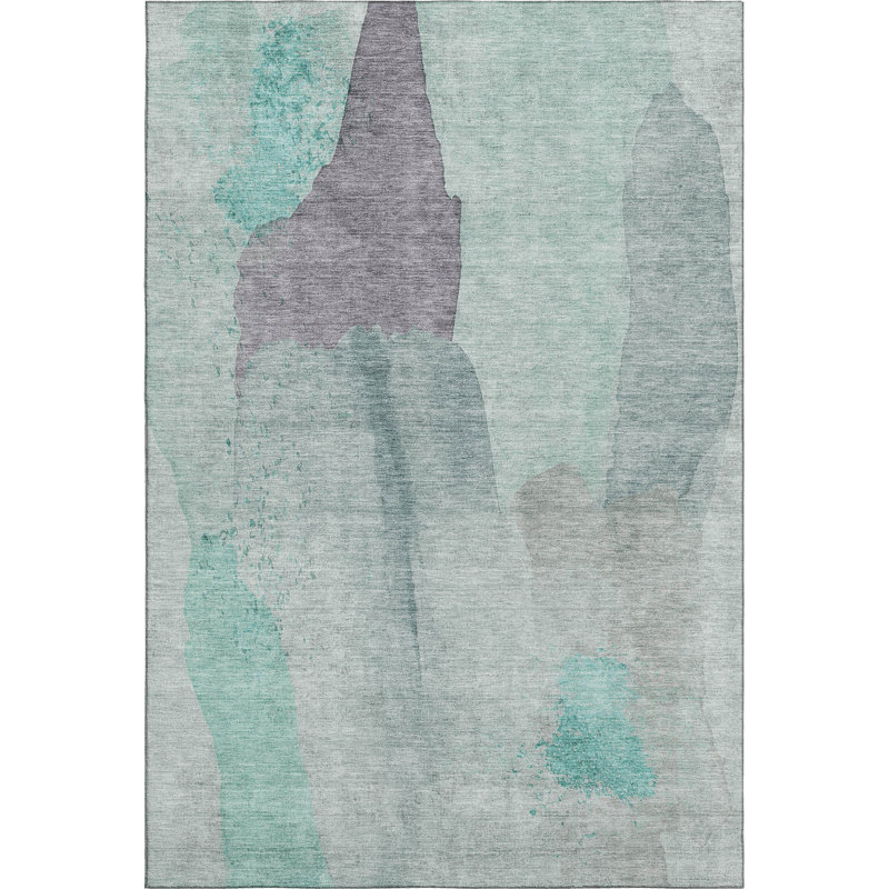 Premium Machine Washable Mouton Abstract Rug, Rectangle 2'6" x 3'10"