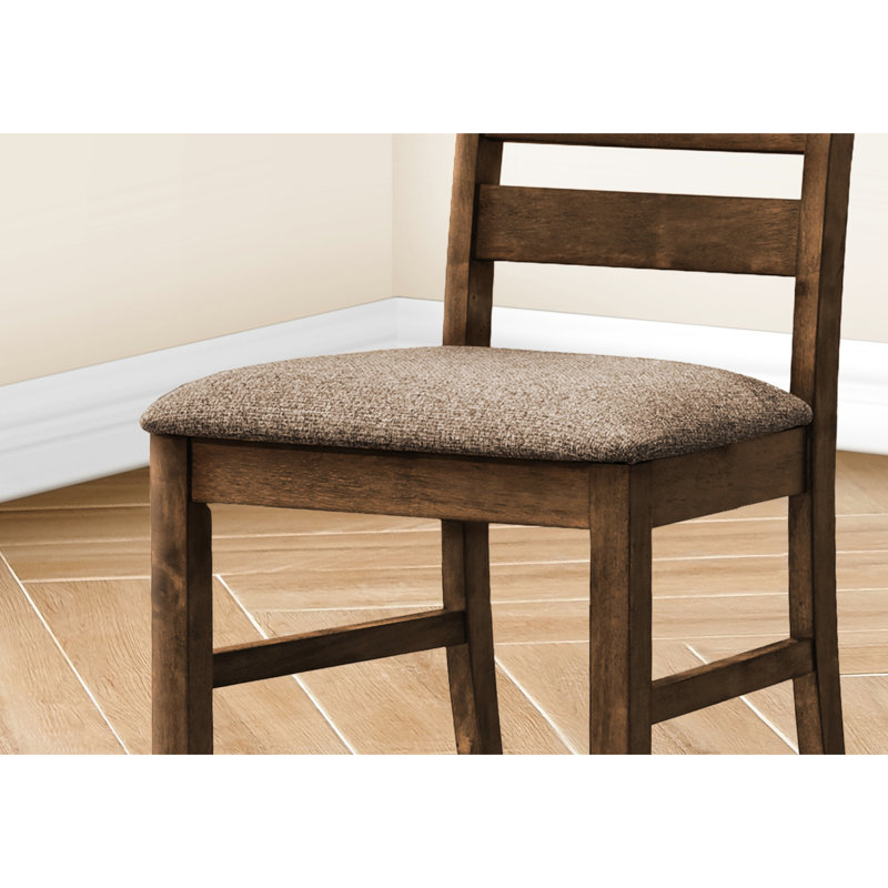 Chaises de salle à manger transitionnelles de 38 po de hauteur (de 2) - Cerisier antique, siège rembourré brun, pour la chambre et la cuisine, pieds en bois massif, rembourrage en mousse confortable de 2 po de hauteur, bois de cerisier, cuisine et