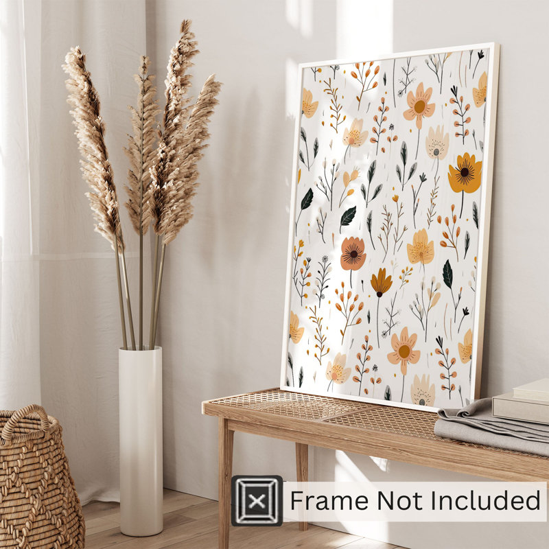 Art floral scandinave sans cadre
