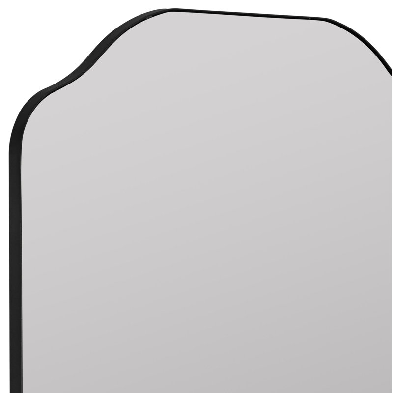 Henry Scalloped Metal Mirror, Matte Black