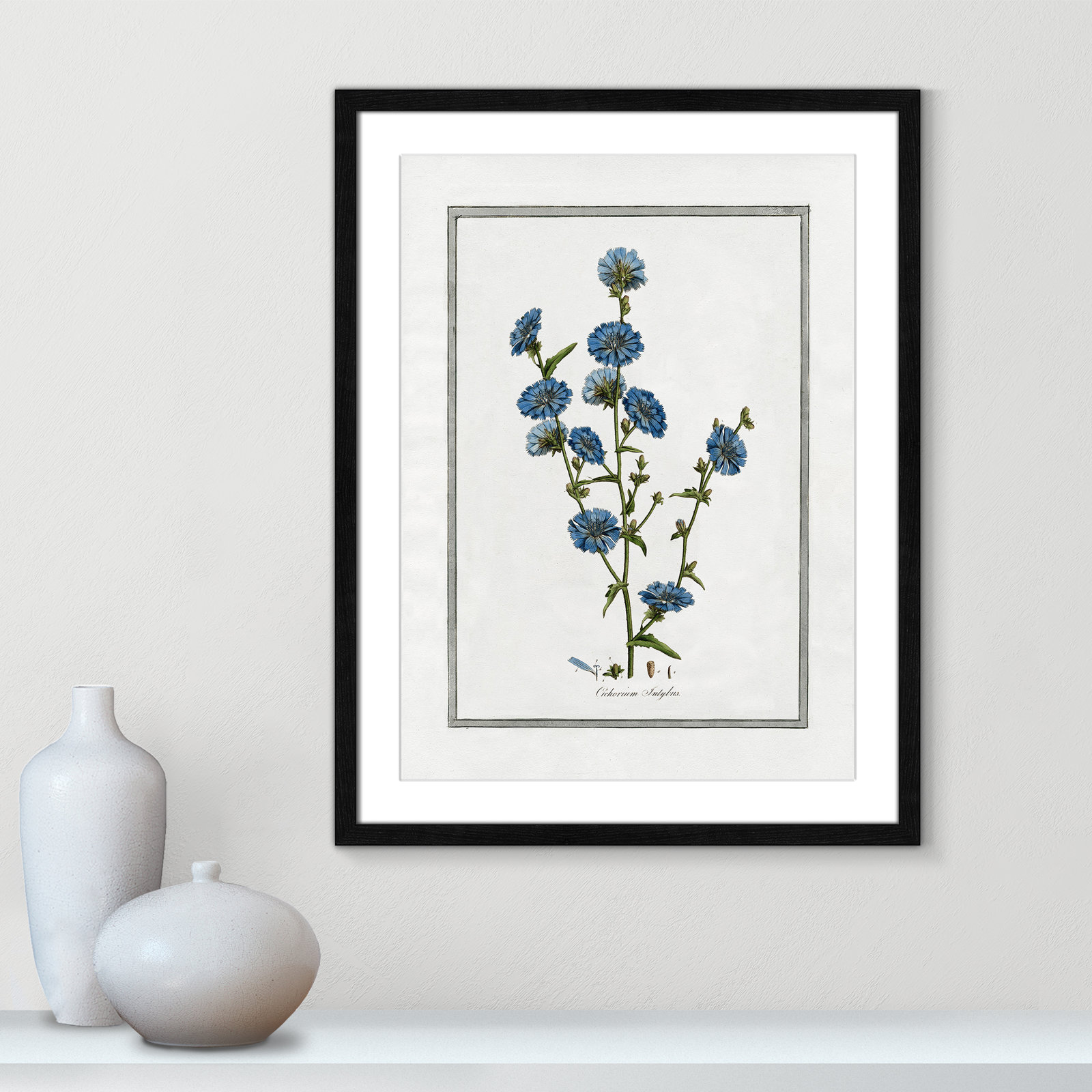 Colombe "Soft Botanical I" Print, Black Framed, 17" W x 23" H