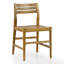 Ensemble de 2 chaises de salle à manger d'intérieur/extérieur Blas en teck clair avec siège et dossier à lattes-669296193