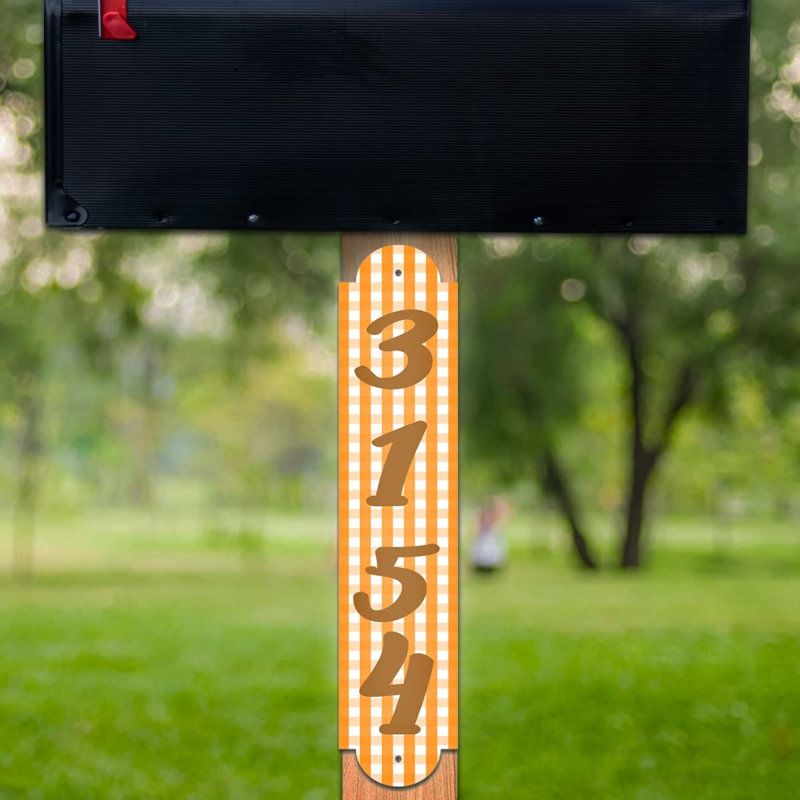 Plaque d'adresse sur 1 ligne, Orange, Oui