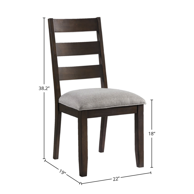 Boise Ladder Back Dining Chair with Cushion, Black & Walnut