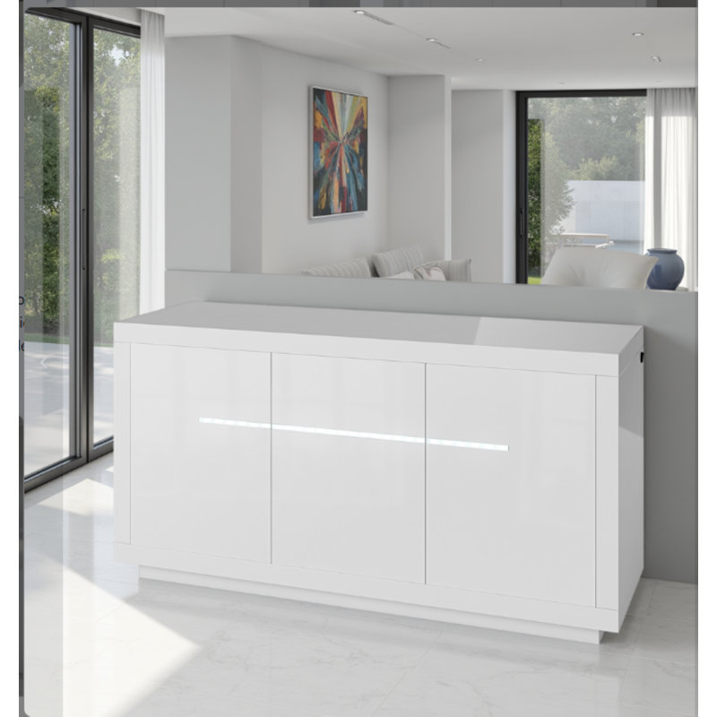 Continuum 3 Door Sideboard, White