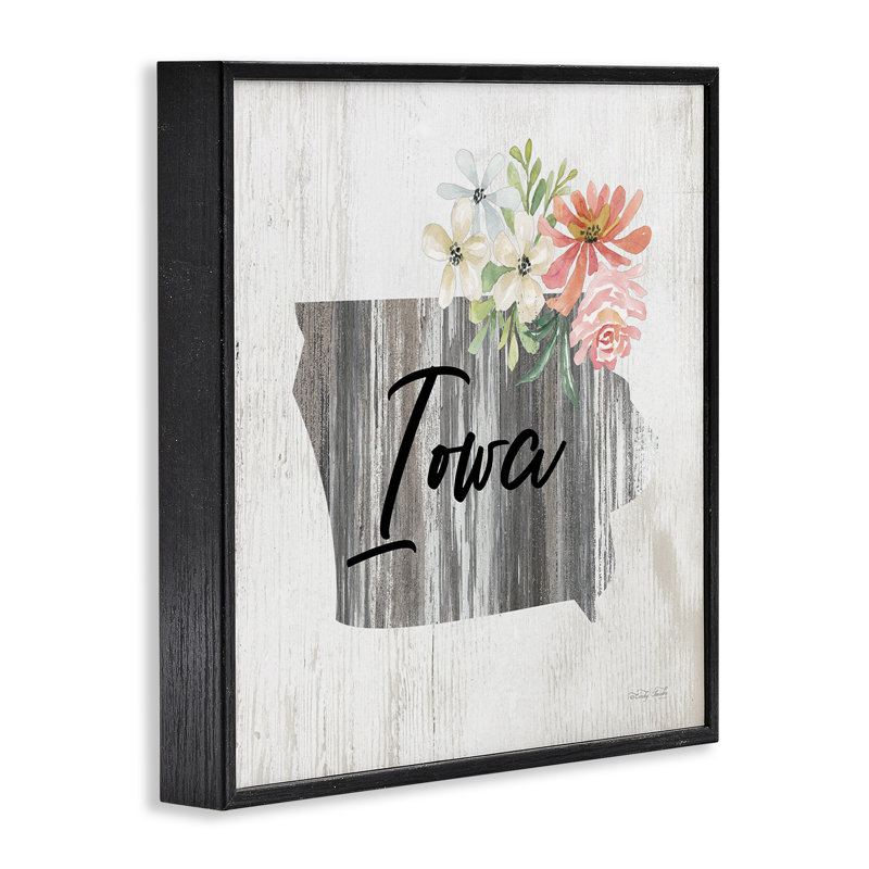 Estampe numérique Shabby Elegance Iowa par Cindy Jacobs, Giclée encadrée noir minuit, H 17 po x l 17 po