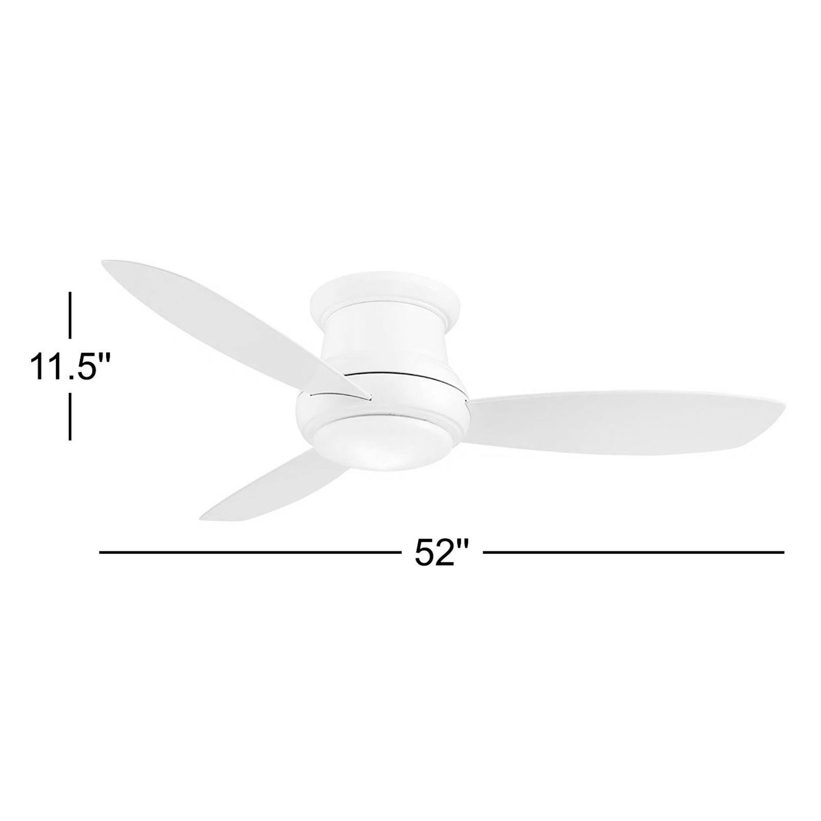 52" Concept II 3 - Blade LED Propeller Ceiling Fan with Remote Control and Light Kit Included, White, LED