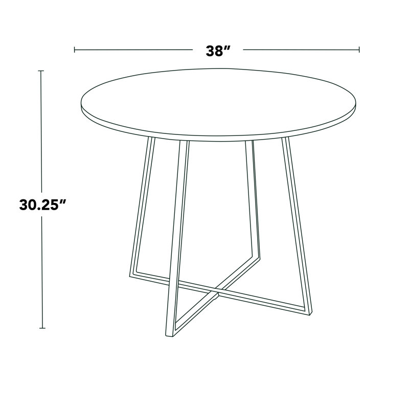Table de salle à manger Cosmo Canary, Blanc / Blanc, Doré