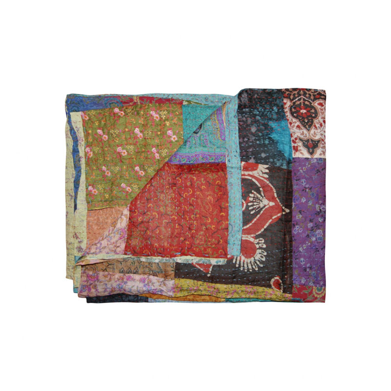 Couverture en soie Kantha