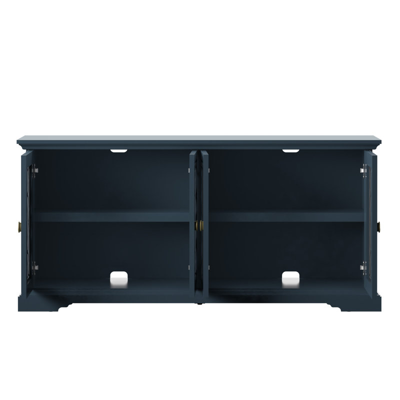 Ellzey Unfinished TV Stand for TVs up to 65", 	Fontana Blue